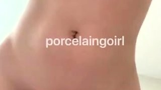 Porcelaingoirl Standing Doggy In The Bathroom