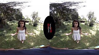 Naughty Kitten - Slender Shaved Babe Fucks Outdoors