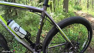 Blonde Teen Alisa Lovely Sucks Cock and Swallows Cum on a Forest Bike Ride POV