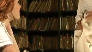 Lesbian Mia Smiles and Jayme Langford eat pussy In the library