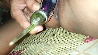 Smashing the glory hole of mother-in-law with a large eggplant