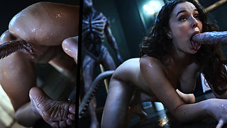 3D Anime Horror - Nerdy Girl Leana Lovings Summons Sex Demon And Gets Monster Fucked Unbirth