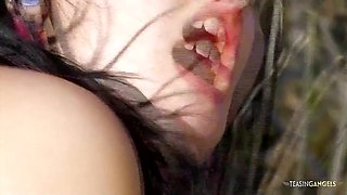 Rubbing Her Clit Piercing Makes The Emo Girl Want To Take On