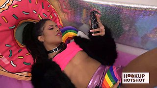 Kira Noir's butthole & pussy take a massive pounding from a massive cock