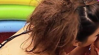 Lesb Pool_scene_2_lesbian MILF Couple in Bikinis Enjoy a Jelly Pool