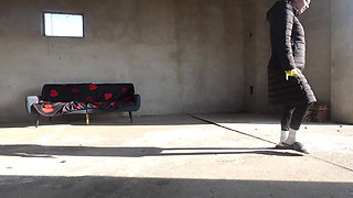 My Stepsister Is in a Deserted Place Wearing Yellow Dishwashing Gloves