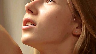 Yummy blonde teen finger fucks her pussy