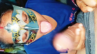 Indian village bhabhi sucking big dick for Cumshot in mouth , best oral sex face fucking deep throat video