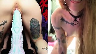 Pissing masturbating babe solo toy play