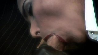 Seductive brunette Valery Summer gives a messy blowjob