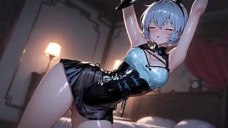 Ai Anime Girl Rei Ayanami Hot Sexy Outfits Show Compilation