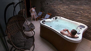 Really Hot but Risky Romantic Amateur Sex with a Stranger in a Public Wellness Dada Deville