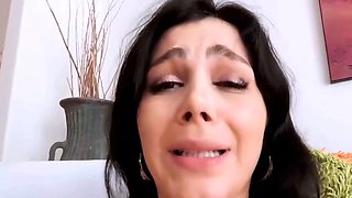 Brunette honey gives her man a deep blowjob