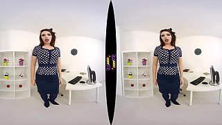 Office Blues - Big Tits Brunette Solo Striptease