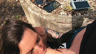 French MILF Sucks a Beautiful Cock and Is Surprised - Drone Pornby a Drone