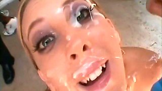 Big Cock Blowjob And Facial Bukkake For Two Young Sluts With Small Tits - Deja Daire And Krysta-lynn Lovely