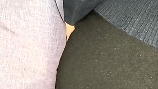 Big-bootied Girl Gropes a Stranger's Penis