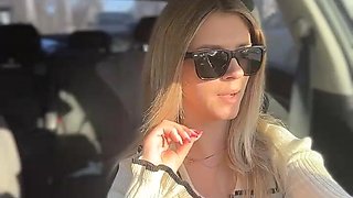 Blond Honey Driving Around Like a Superslut in Van