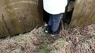 Slapping Her Naked Tits in the Tunel