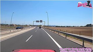 German Amateur Milf Does Public Blowjob In The Car While Driving - Deutsche Amateure