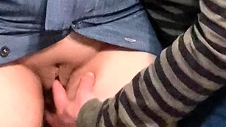 Dirty Hobby! Old Man Fingering Perfect Pussy in Public