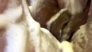 Bbwbootyful having a bath soaping my fat hair pussy