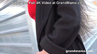 Fit Granny Looking for Fresh Cocks in Public at GrandMams