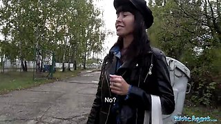 Public agent throatful of sperm and nail for jaw-dropping brunette babe sasha colibri