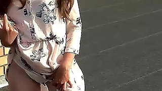 Stranger Passionately Fucks and Sucks a Big Cock on the Roof of a House, Cum in Her Panties