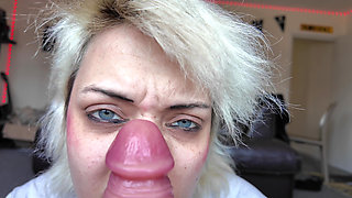 Nose Fetish Fucking with Dildo