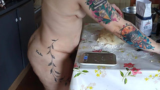 Curious Goddess - MILF Making Bread, Naked