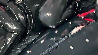 Mistressae Sessions with Princess Latex Rubber Doll: White Cum on Black Latex