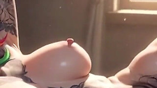 Inked Girl Thick Bushy Pussy Bondage - Dripping Wet Multiple Orgasms