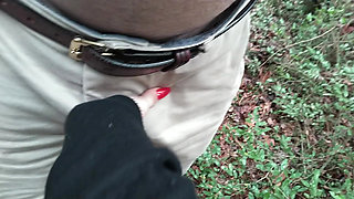 DSC17-6) Petite MILF Babe Monica, Frolics Naked in the Forest, Blowjob, Fucked Doggy Style, Creampie