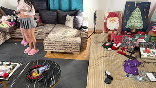 Carolina and Nata Hot Petite College Girls in Short Mini Skirts No Panties Rc Car Challenge