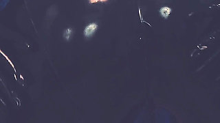 Big Natural Tits MILF in Latex Rubber Fetish Shiny Clothes.