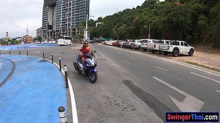 Motobike ride for Thai GF and home sex