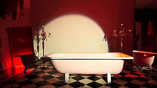 Fabulous softcore solo shower tease