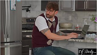 Big Tit Maid Cleans Every Drop Of Cum From Clients Satisfied Cock