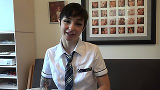 Homemade amateur video of short hair Stevie Moon getting fucked