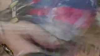 Ebony girl showers her big ass amp masturbating