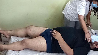 Big Tit Nurse Deepthroats & Gags on Big Dick Until He Cums