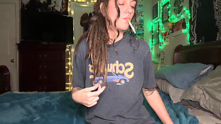 Smoking Fetish Masturbation - Dripping Wet Hairy Pussy