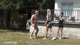 Dyanna and Tatjana Are Playing in the Garden!