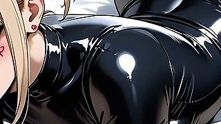 Crazy Himiko Toga in Black Latex - Deep in All the Holes of Ai My Hero Academia