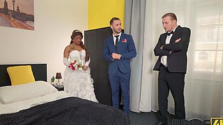 The bride Vicky Menage rides her new husband Stanley Johnson hard