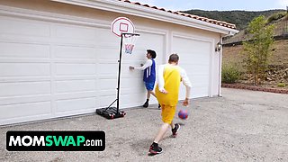 Basketball game with fuckslut stepmoms leads to a foursome fuckfest gangbang - momswap