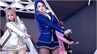 [mmd] Stayc - Ran2u Ahri Akali Kaisa Evelynn Seraphine Hot Kpop Dance Kda League Of Legends