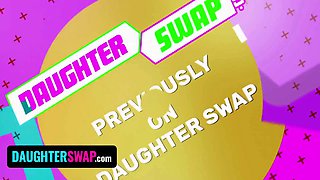 Daughterswap - 2 horny dudes caught their daughters Jill Kassidy and Arya Fae getting wild pt.2