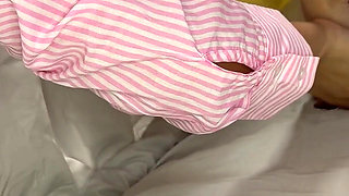 Amazingly Beautiful Hottest Blonde Has a Tent with a Glory Hole and While She Enjoys Her Tea She Likes to Have Cum on Her Legs
